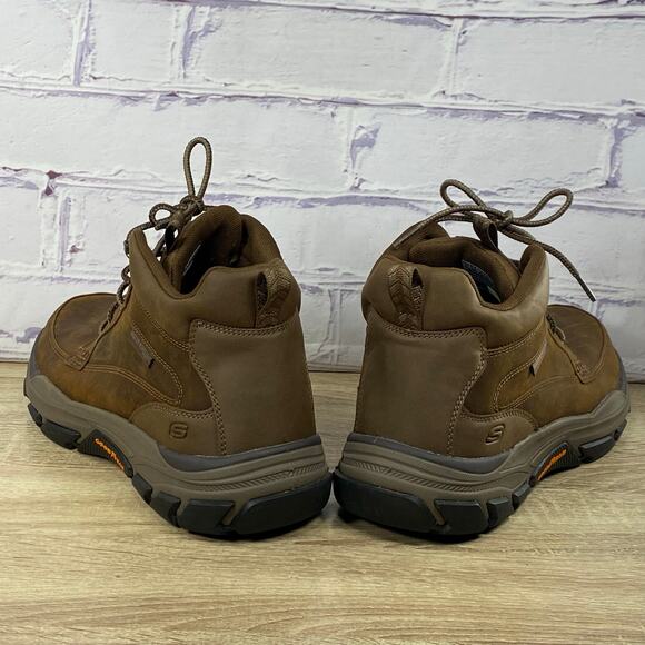 Skechers Respected Boswell Brown Mid Boots Men's 11.5 Relaxed Fit Lace Up Hiking - Picture 4 of 9